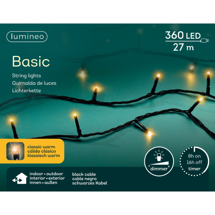 27m LED kerstboomverlichting - Goud - 360 lampjes - Dimbaar