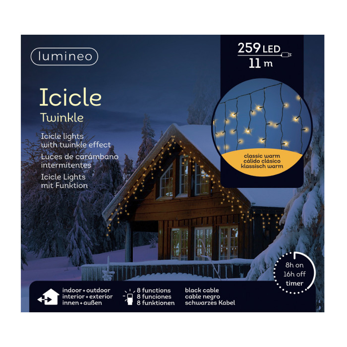 IJspegelverlichting - 11 meter - 259 LED lampjes - goud - knipper functie