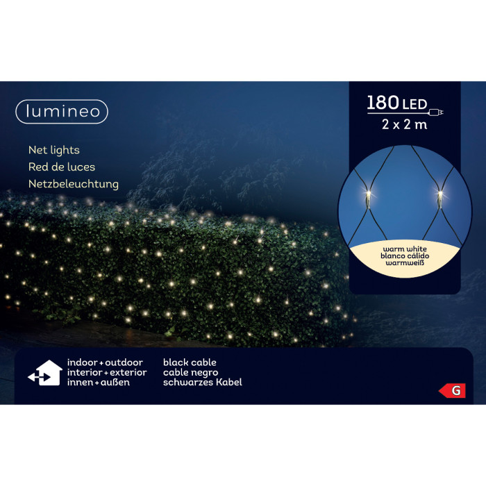 Netverlichting - 2 x 2 meter - 180 LEDs - Warm wit