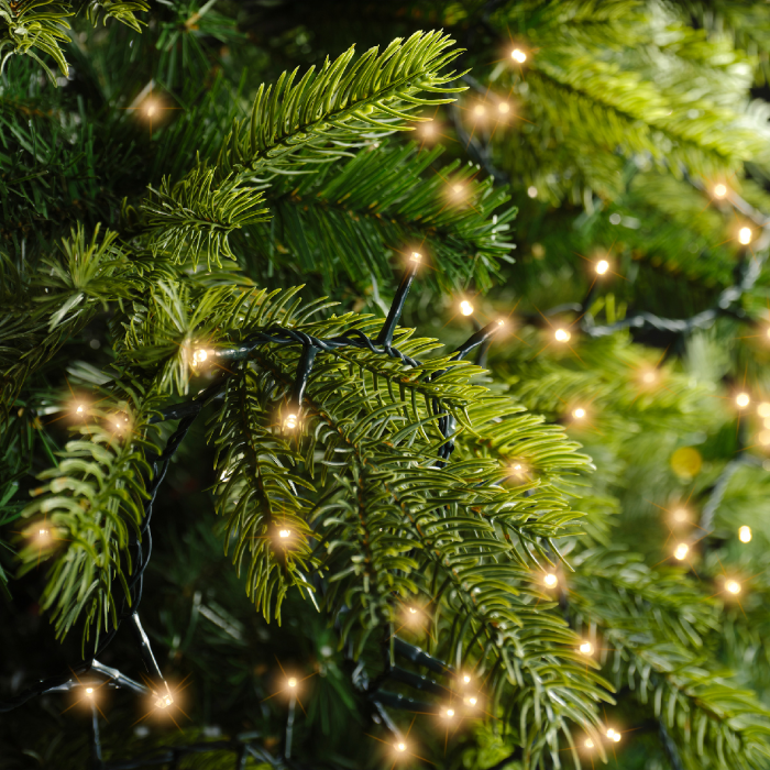 15m LED Compact Kerstverlichting met 8 twinkel effecten - 600 lampjes - Goud