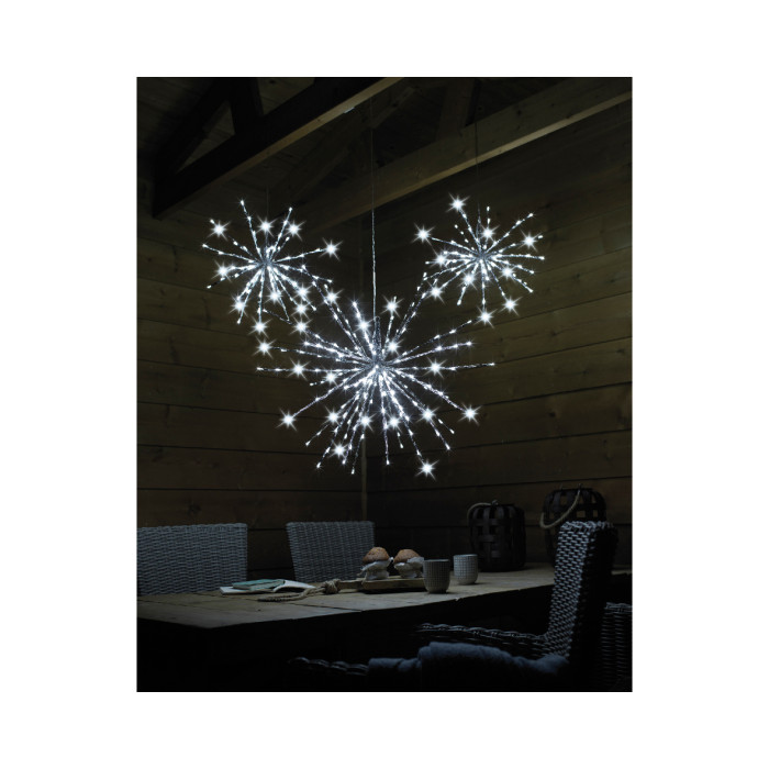 Poolster wit met 144 micro LED lampjes - Ø 55CM 