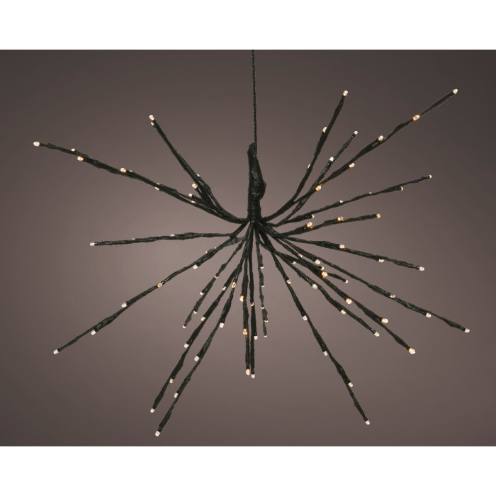 Poolster zwart op batterijen - 96 micro LED lampjes - extra warm wit - Ø 50CM 