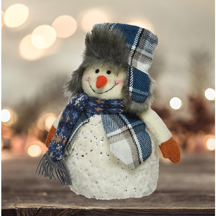 Sneeuwpop met pilotenmuts - 28CM 