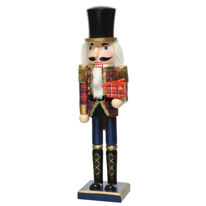 Notenkrakers met cadeau en trompet- Duo - 38CM