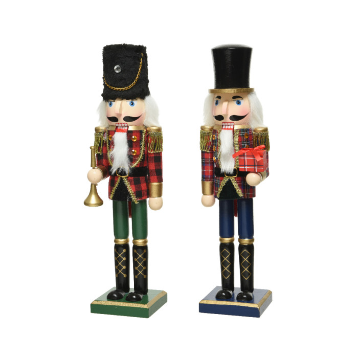 Notenkrakers met cadeau en trompet- Duo - 38CM