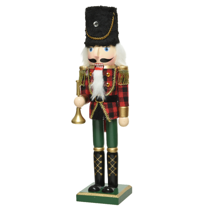Notenkrakers met cadeau en trompet- Duo - 38CM