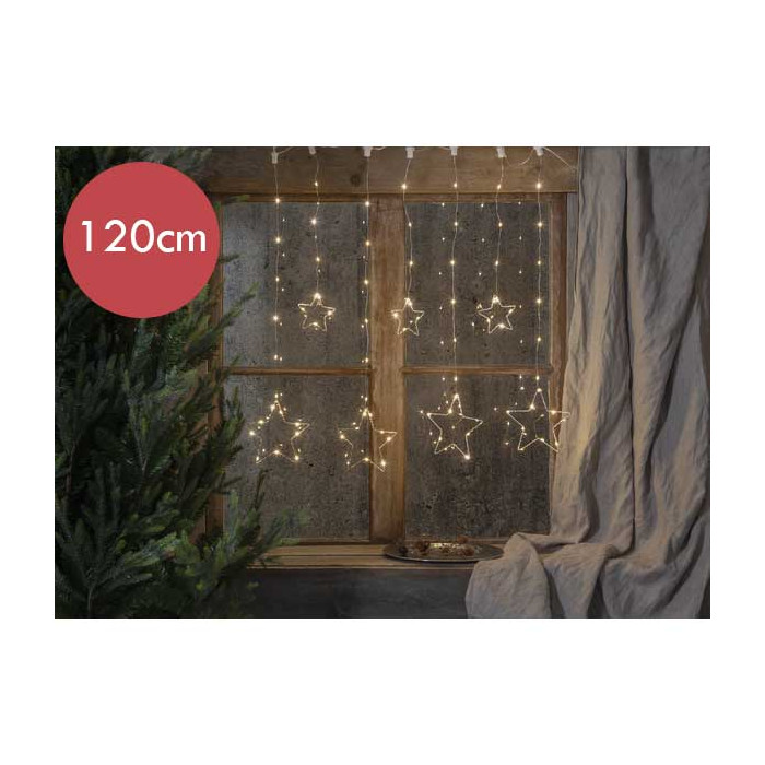 Lichtgordijn LED met sterren 1,2 m - 55 lampjes