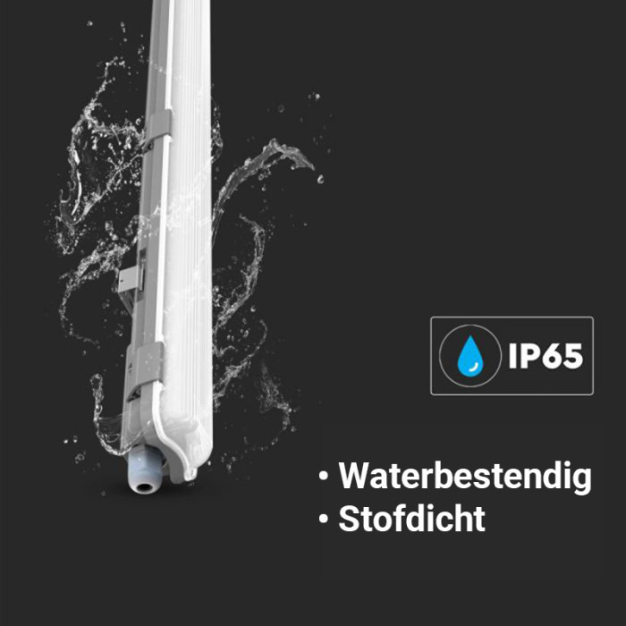  IP65 Enkel LED TL armatuur incl. Led buis | 120cm - 6000K