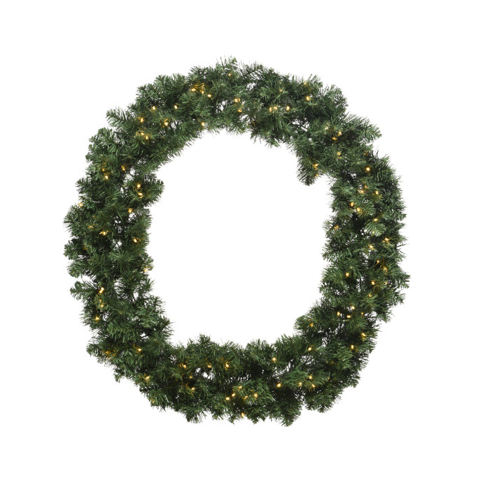 Kerstkrans / Deurkrans 60CM met LED verlichting - 50 lampjes 