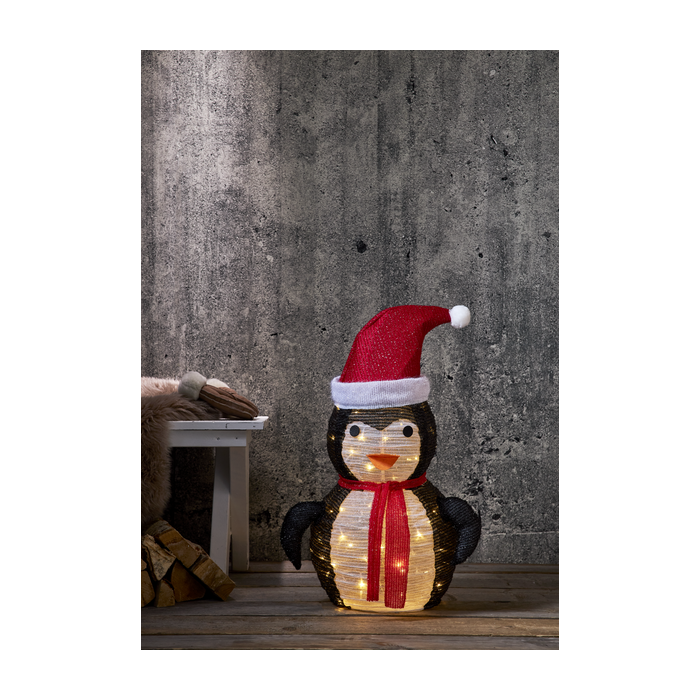 3D Pinguïn met 45 LED lampjes - 70 cm