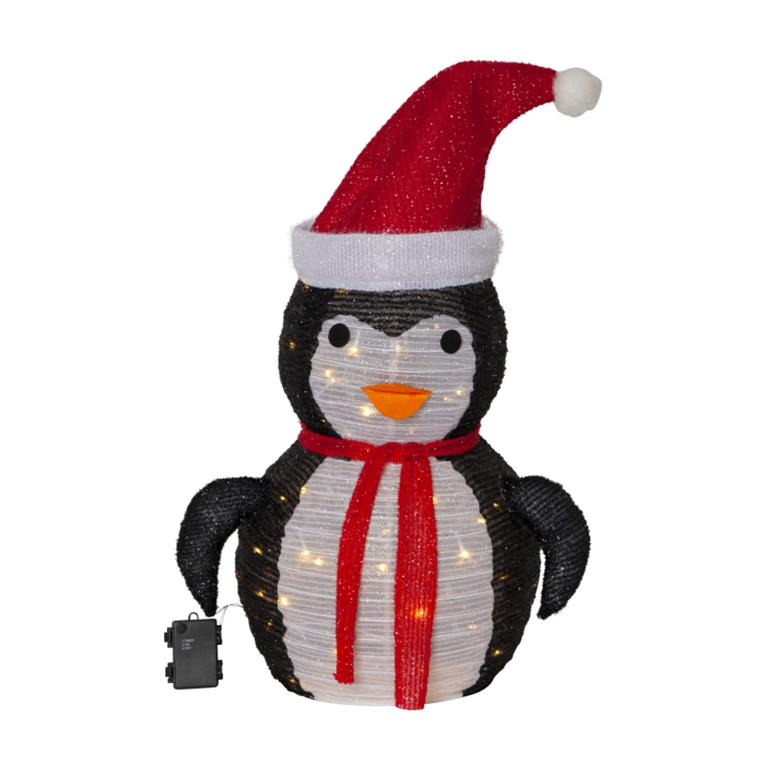 3D Pinguïn met 45 LED lampjes - 70 cm