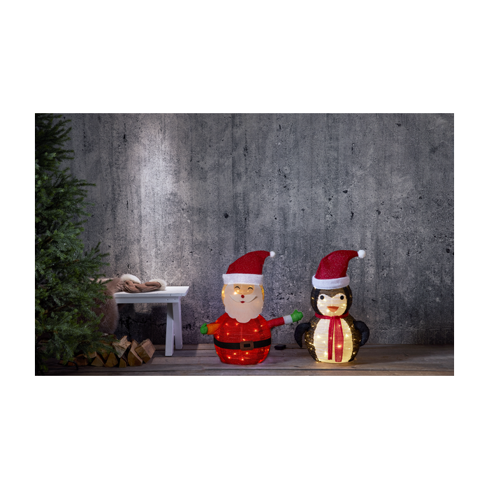 3D Pinguïn met 45 LED lampjes - 70 cm