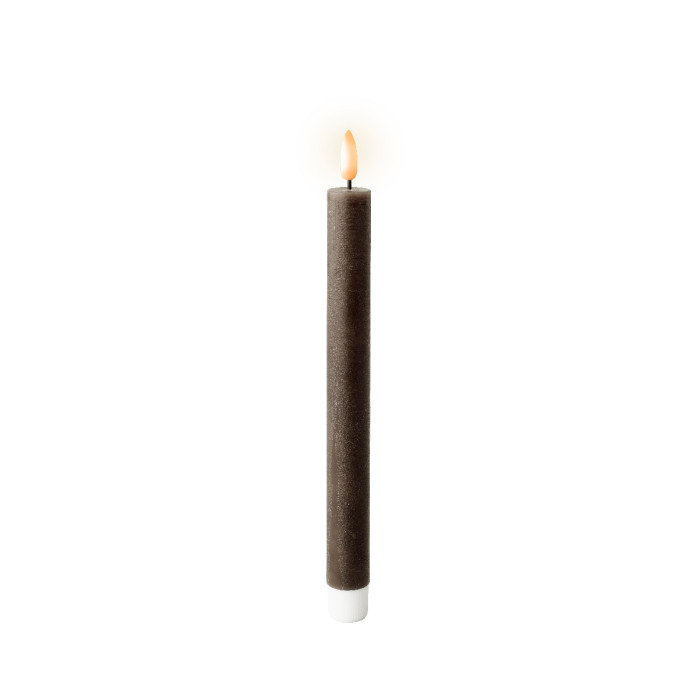 Set van 2 LED dinerkaarsen bruin - 24,5 cm