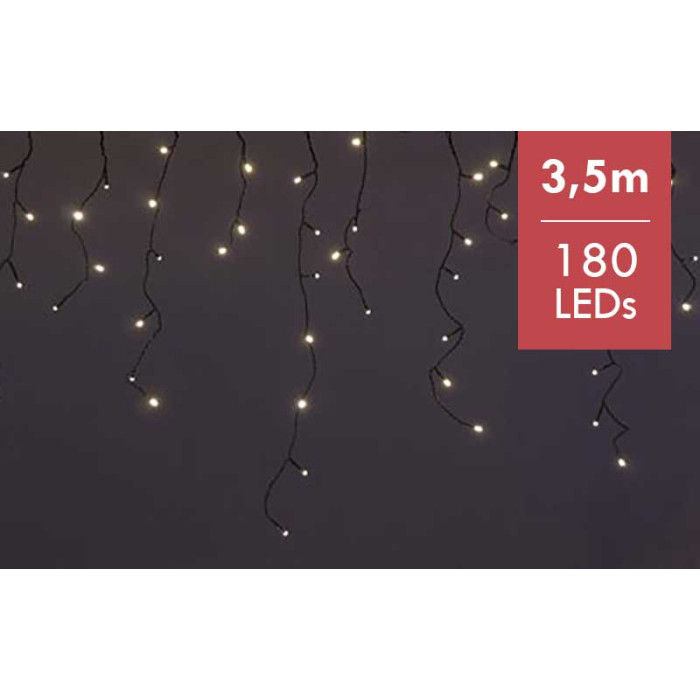 IJspegel verlichting LED 3,5M - 180 lampjes - warm wit licht