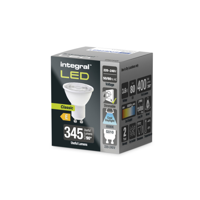 Integral GU10 LED spot - 3.6W - 6500K Daglicht wit - dimbaar