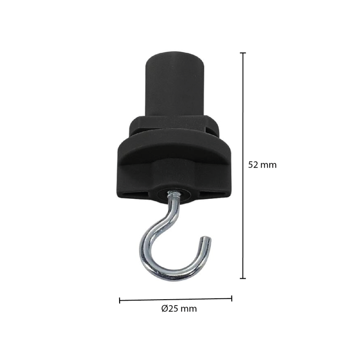 3-Fase Adapter Met Haak Zwart