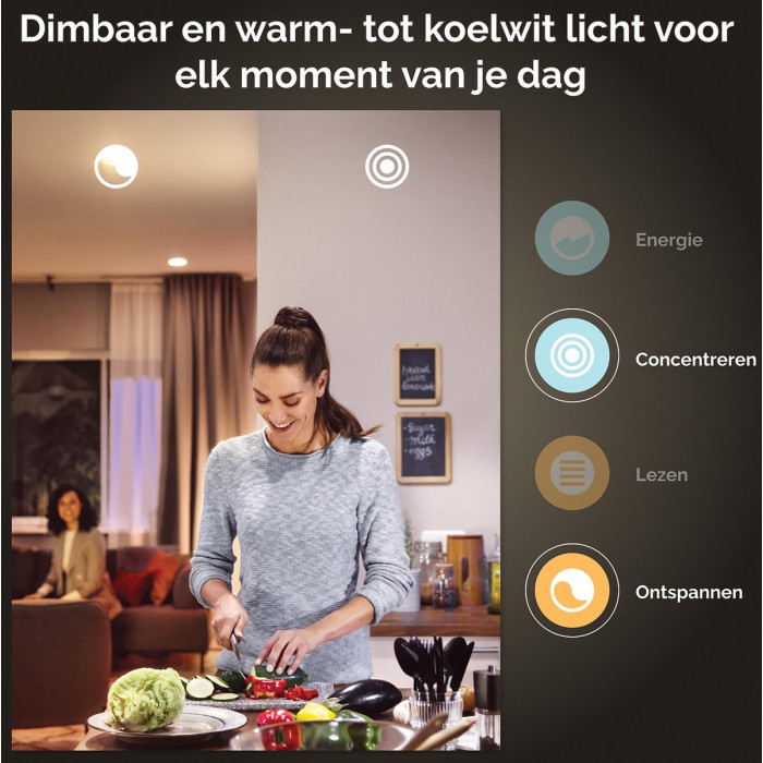 Philips Hue - Spot - GU10 - 5W - Hue White Ambiance (2200-6500K) - Dimbaar