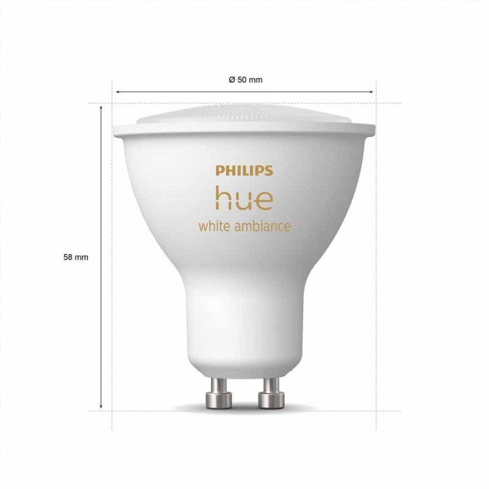 Philips Hue - Spot - GU10 - 5W - Hue White Ambiance (2200-6500K) - Dimbaar
