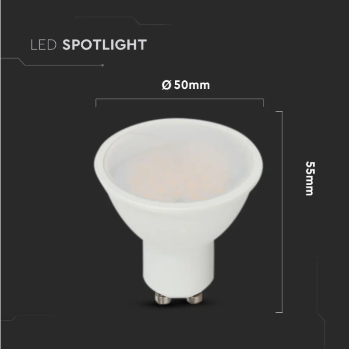 Spot - GU10 - 4,5W - Daglicht - 6500K