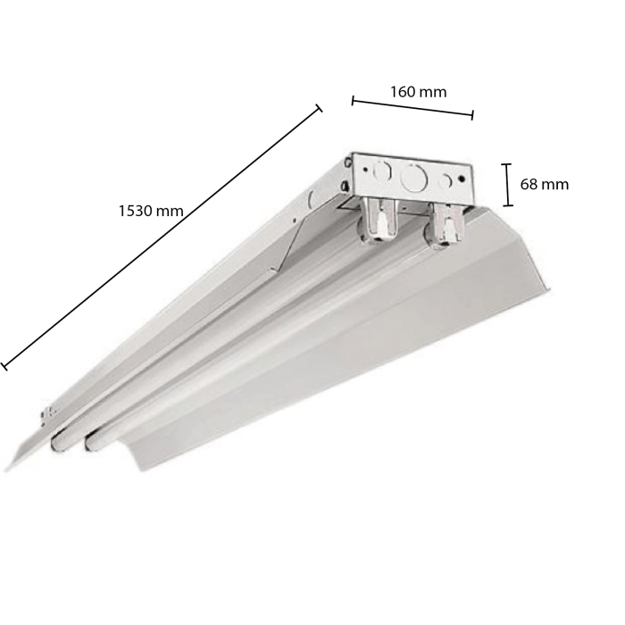 LED Buis armatuur met trog - 150cm - voor 2 LED buizen