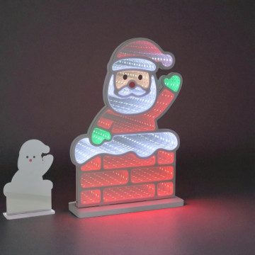 LED Infinity light Kerstman uit schoorsteen - 30 cm