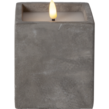 Vierkante stompkaars met betonlook 9 x 11,5 cm