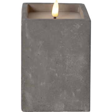 Vierkante stompkaars Betonlook 9 x 14,5 cm