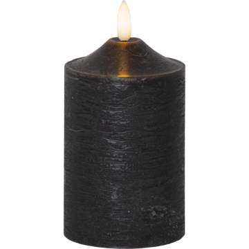 Zwarte rustieke stompkaars - 7,5 x 15 cm 