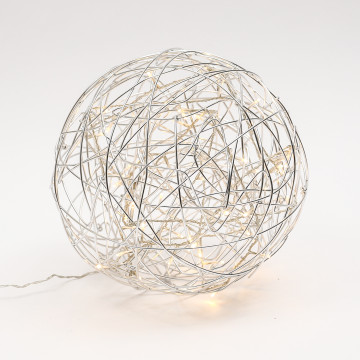 3D Kerstbal "Galax" met 50 LEDs - Zilver ø30 cm