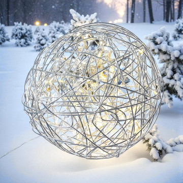 3D Kerstbal "Galax" met 100 LEDs - Zilver ø37,5 cm