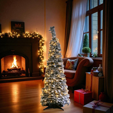 Pop-up kerstboom met sneeuw en 150 LEDs dimbaar - 120 cm 