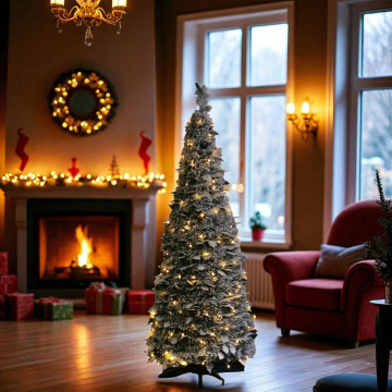 Pop-up kerstboom met sneeuw en 200 LEDs dimbaar - 150 cm 