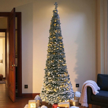 Pop-up kerstboom met sneeuw en 400 LEDs dimbaar - 240 cm 