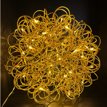 3D Kerstbal "Galax Cluster" met 50 LEDs - Koper ø30 cm