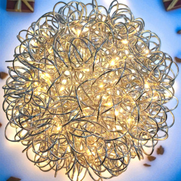 3D Kerstbal "Galax Cluster" met 50 LEDs - Zilver ø30 cm