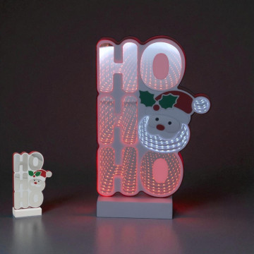 LED Infinity light 'Ho Ho Ho' met Kerstman - 180 LEDS - 26 cm