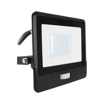 V-tac 30W Schijnwerper Bouwlamp met PIR Sensor Zwart - 4000K