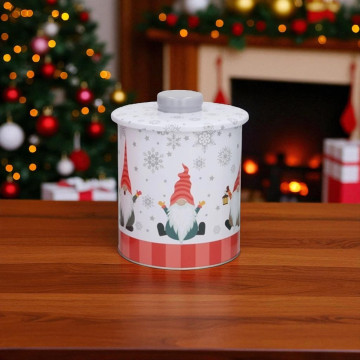 Gnomen voorraadpot met deksel - 15,5 cm hoog
