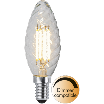 Star Trading Kaarslamp barokstijl - E14 - 3W - Extra Warm Wit - 2700K - Dimbaar - Helder filament 