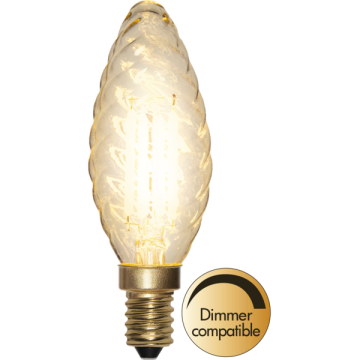 Kaarslamp - E14 - 4,5W - Super Warm Wit <2200K - Dimbaar - Filament - Helder