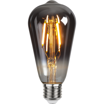 Druppel-Edison lamp - E27 - 1.8W - Super Warm Wit <2200K - Filament - Rookglas