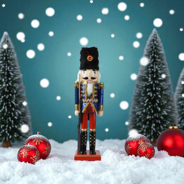 Notenkraker met Pailletten en Geweer - 38CM