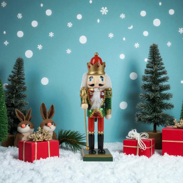 Notenkraker met Pailletten en Dirigeerstok - 25CM