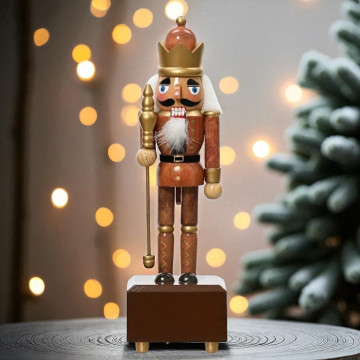 Notenkraker met Muziekdoos - Bruin - 30CM