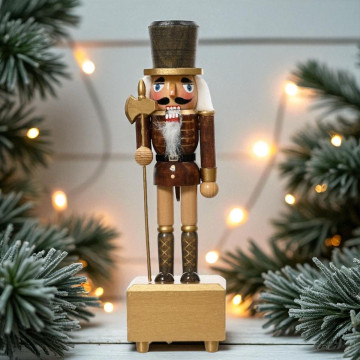 Notenkraker met Muziekdoos - Goud - 30CM