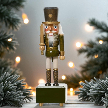 Notenkraker met Muziekdoos - Donkergroen - 30CM