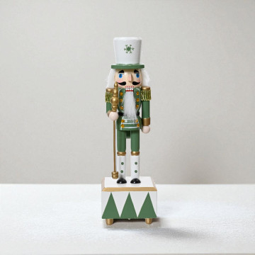 Muziekdoos Notenkraker in groen met staf – 30 cm