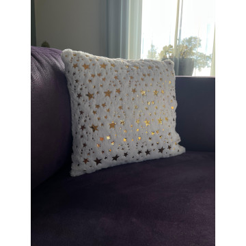 Kerst kussenhoes met gouden sterren- 43 x 43 cm