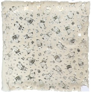 Kerst kussenhoes met zilveren kerstmannetjes 43 x 43 cm