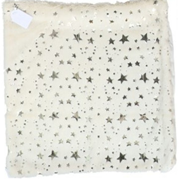 Kerst kussenhoes met zilveren sterren 43 x 43 cm